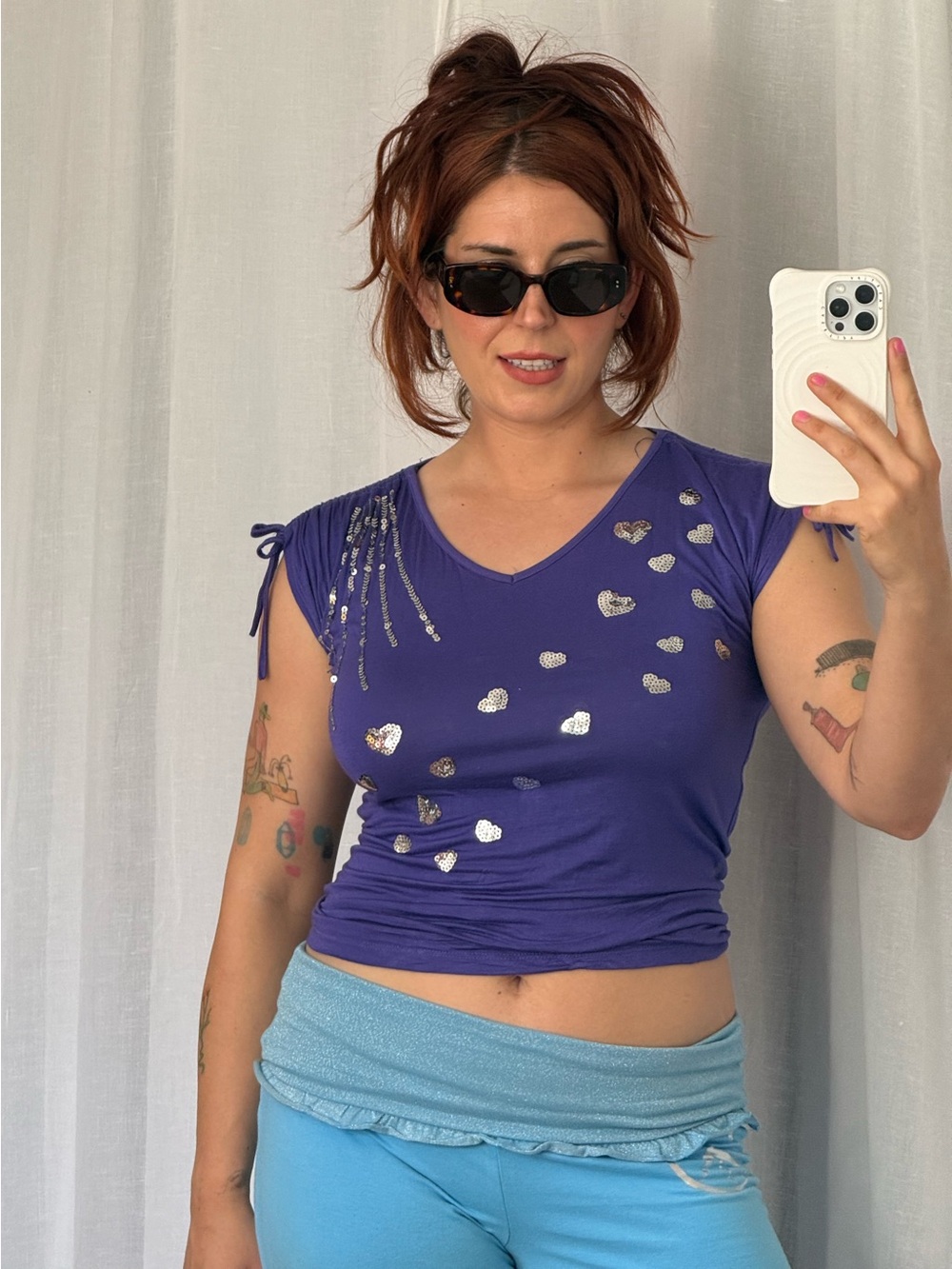 ✧ Vintage Y2K Sequin Heart Fairy Top ✧